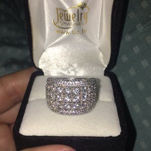 0.925 Sterling silver CZ dome cocktail ring